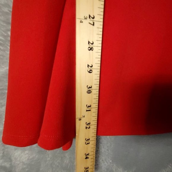 Jump Apparel Womens Fit & Flare Dress Red Stretch V Neck Cap Sleeve XS New - Picture 4 of 9